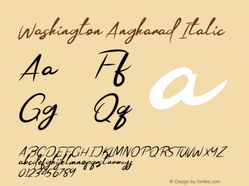 Washington Angharad Italic Version 1.00;August 11, 2021;FontCreator 13.0.0.2683 32-bit图片样张