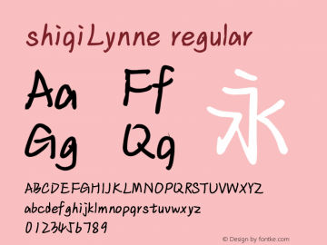 shiqiLynne regular Version 2.138;November 27, 2020;FontCreator 11.5.0.2427 32-bit图片样张