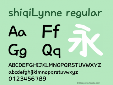 shiqiLynne regular Version 2.138;November 12, 2020;FontCreator 11.5.0.2427 32-bit图片样张