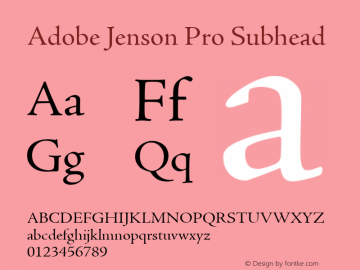 Adobe Jenson Pro Subhead OTF 1.013;PS 001.000;Core 1.0.27;makeotf.lib(1.11)图片样张