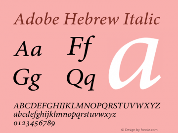 AdobeHebrew-Italic Version 1.061图片样张
