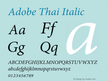 AdobeThai-Italic Version 1.041图片样张