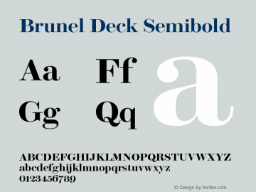 BrunelDeck-Semibold Version 1.001 2019 | web-ttf图片样张