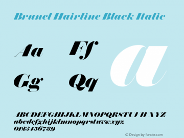 BrunelHairline-BlackItalic Version 1.001 2019 | web-ttf图片样张