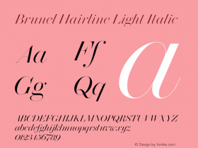 BrunelHairline-LightItalic Version 1.001 2019 | web-ttf图片样张