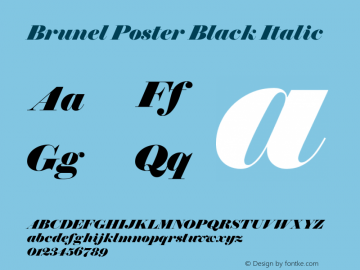 BrunelPoster-BlackItalic Version 1.001 2019 | web-ttf图片样张