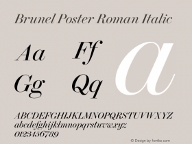 BrunelPoster-Italic Version 1.001 2019 | web-ttf图片样张