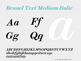 BrunelText-MediumItalic Version 1.001 2019 | web-ttf图片样张