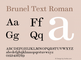 BrunelText-Roman Version 1.001 2019 | web-ttf图片样张