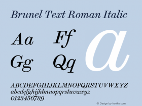 BrunelText-Italic Version 1.001 2019 | web-ttf图片样张