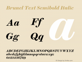 BrunelText-SemiboldItalic Version 1.001 2019 | web-ttf图片样张