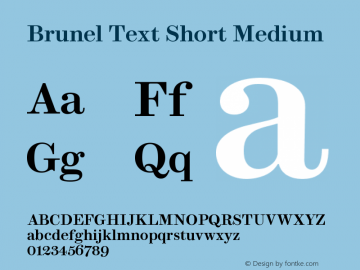 BrunelTextShort-Medium Version 1.001 2019 | web-ttf图片样张