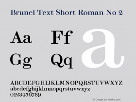 BrunelTextShort-RomanNo2 Version 1.001 2019 | web-ttf图片样张