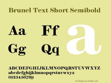 BrunelTextShort-Semibold Version 1.001 2019 | web-ttf图片样张