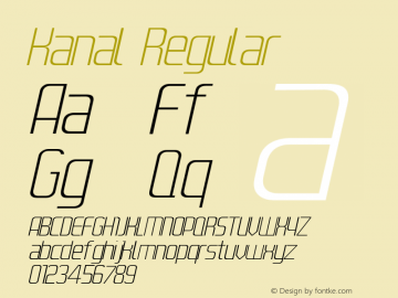 Kanal Regular 001.000 Font Sample