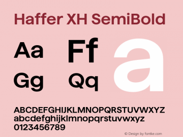 Haffer XH SemiBold Version 1.003;FEAKit 1.0图片样张