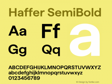 Haffer SemiBold Version 1.003;FEAKit 1.0图片样张