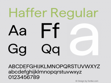 Haffer Regular Version 1.003;FEAKit 1.0图片样张