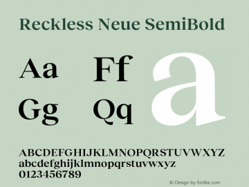 Reckless Neue SemiBold Version 3.000;FEAKit 1.0图片样张