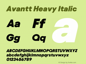Avantt Heavy Italic Version 3.000;FEAKit 1.0图片样张