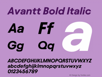 Avantt Bold Italic Version 3.000;FEAKit 1.0图片样张
