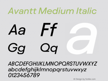 Avantt Medium Italic Version 3.000;FEAKit 1.0图片样张