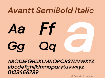 Avantt SemiBold Italic Version 3.000;FEAKit 1.0图片样张
