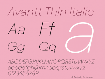Avantt Thin Italic Version 3.000;FEAKit 1.0图片样张