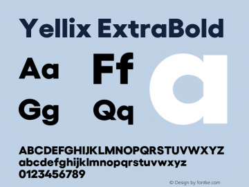 Yellix ExtraBold Version 3.000;FEAKit 1.0图片样张