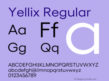 Yellix Regular Version 3.000;FEAKit 1.0图片样张