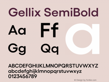 Gellix SemiBold Version 3.000;FEAKit 1.0图片样张