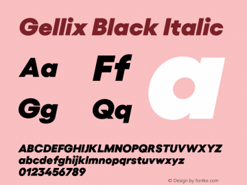 Gellix Black Italic Version 3.000;FEAKit 1.0图片样张