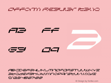 Ofform Regular Italic Version 3.000;FEAKit 1.0图片样张