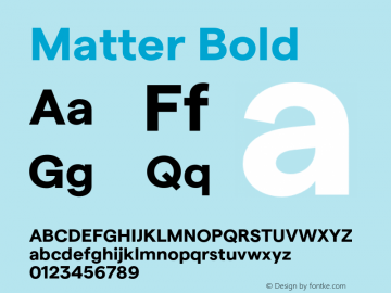 Matter Bold Version 1.021;FEAKit 1.0图片样张