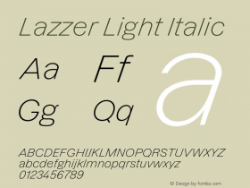 Lazzer Light Italic Version 3.000;FEAKit 1.0图片样张