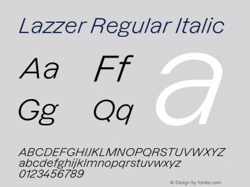 Lazzer Regular Italic Version 3.000;FEAKit 1.0图片样张