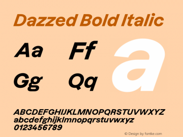 Dazzed Bold Italic Version 3.000;FEAKit 1.0图片样张