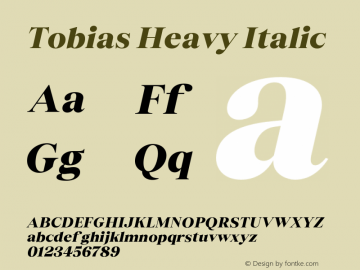 Tobias Heavy Italic Version 3.000;FEAKit 1.0图片样张