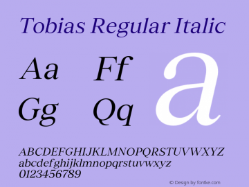 Tobias Regular Italic Version 3.000;FEAKit 1.0图片样张