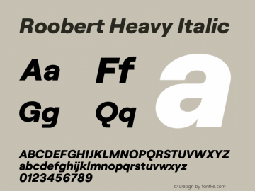 Roobert Heavy Italic Version 3.000;FEAKit 1.0图片样张