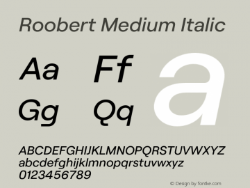 Roobert Medium Italic Version 3.000;FEAKit 1.0图片样张