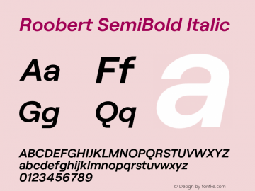 Roobert SemiBold Italic Version 3.000;FEAKit 1.0图片样张