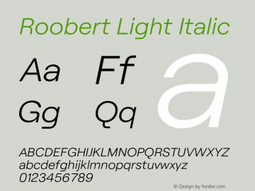 Roobert Light Italic Version 3.000;FEAKit 1.0图片样张