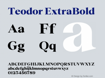 Teodor ExtraBold Version 3.000;FEAKit 1.0图片样张