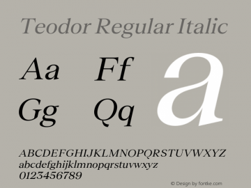 Teodor Regular Italic Version 3.000;FEAKit 1.0图片样张