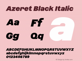 Azeret Black Italic Version 1.000; Glyphs 3.0.3, build 3084图片样张