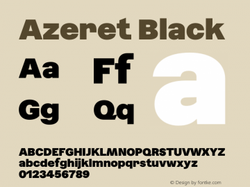 Azeret Black Version 1.000; Glyphs 3.0.3, build 3084图片样张