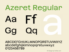 Azeret Regular Version 1.000; Glyphs 3.0.3, build 3084图片样张