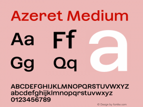 Azeret Medium Version 1.000; Glyphs 3.0.3, build 3084图片样张