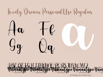 Lovely Dream Personal Use Version 1.00;September 14, 2020;FontCreator 12.0.0.2567 64-bit图片样张